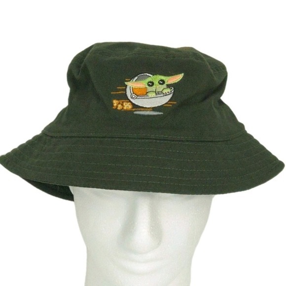 Star Wars Accessories - NWOT Star Wars Baby Yoda Olive Green Madalorian Grogu Floppy Bucket Hat- Adult